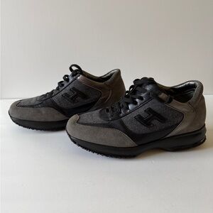 Hogan Interactive Men's Sz 8 Sneakers Gray, Black and Metallic - Free Shipping!